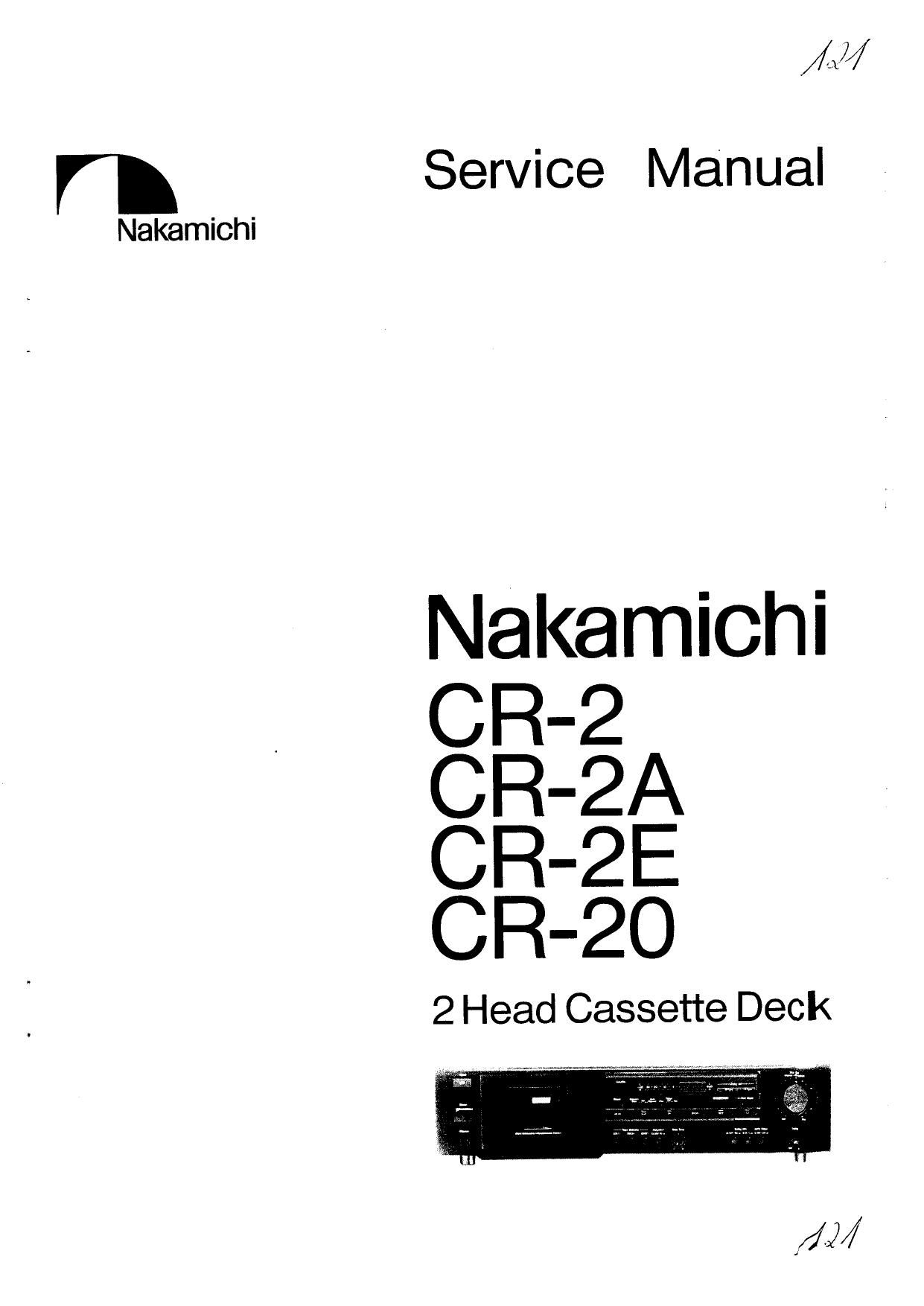 Nakamichi CR 20 Service Manual