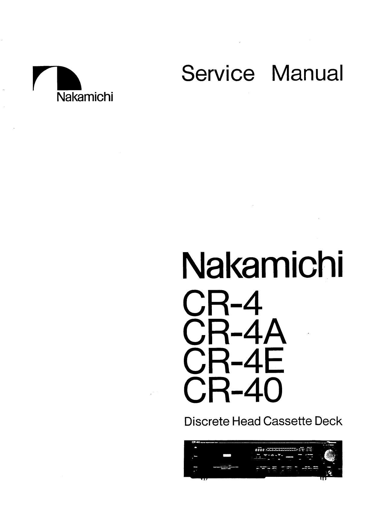Nakamichi CR 4 Service Manual