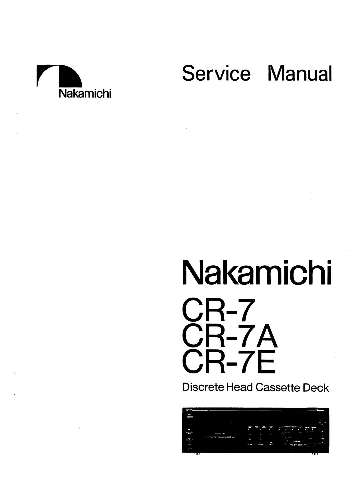 Nakamichi CR 7 E Service Manual