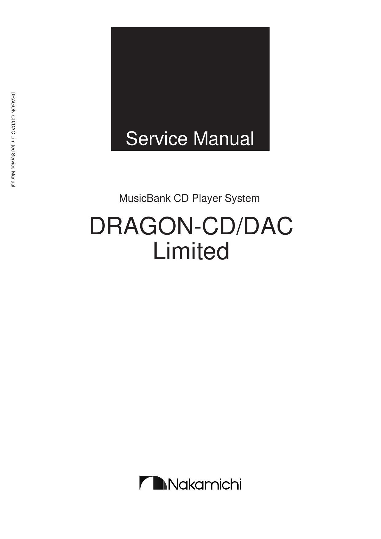 Nakamichi Dragon CD Limited Service Manual