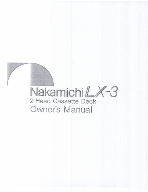 nakamichi lx 3 owners manual