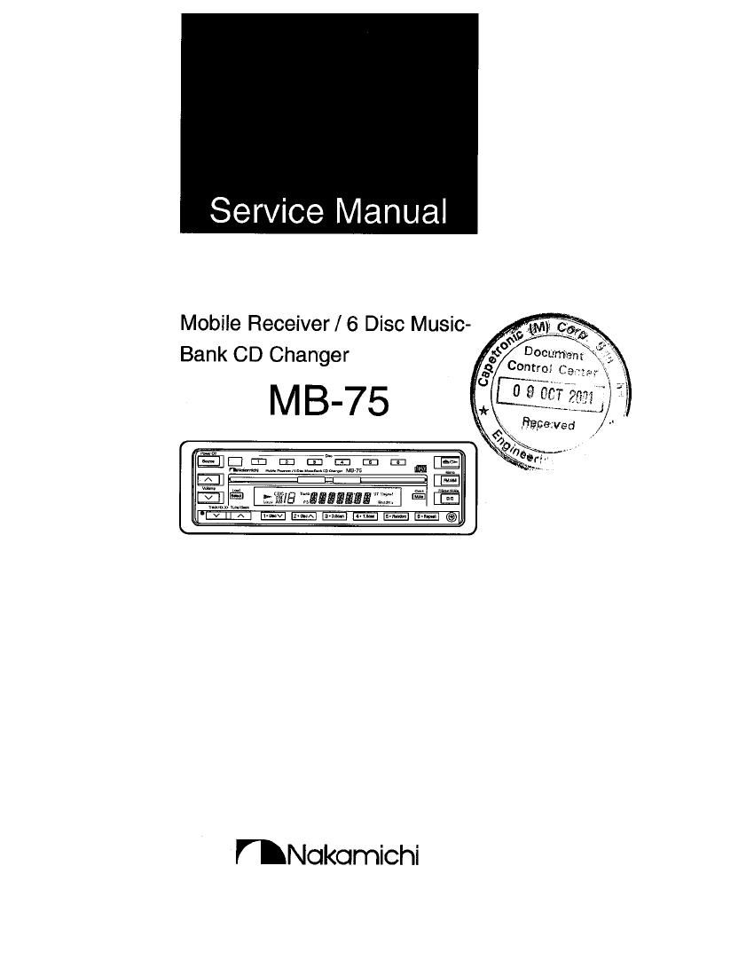 Nakamichi MB75 cd service manual