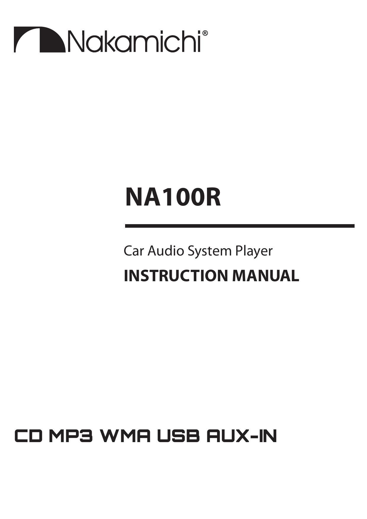Nakamichi NA 100 R Owners Manual