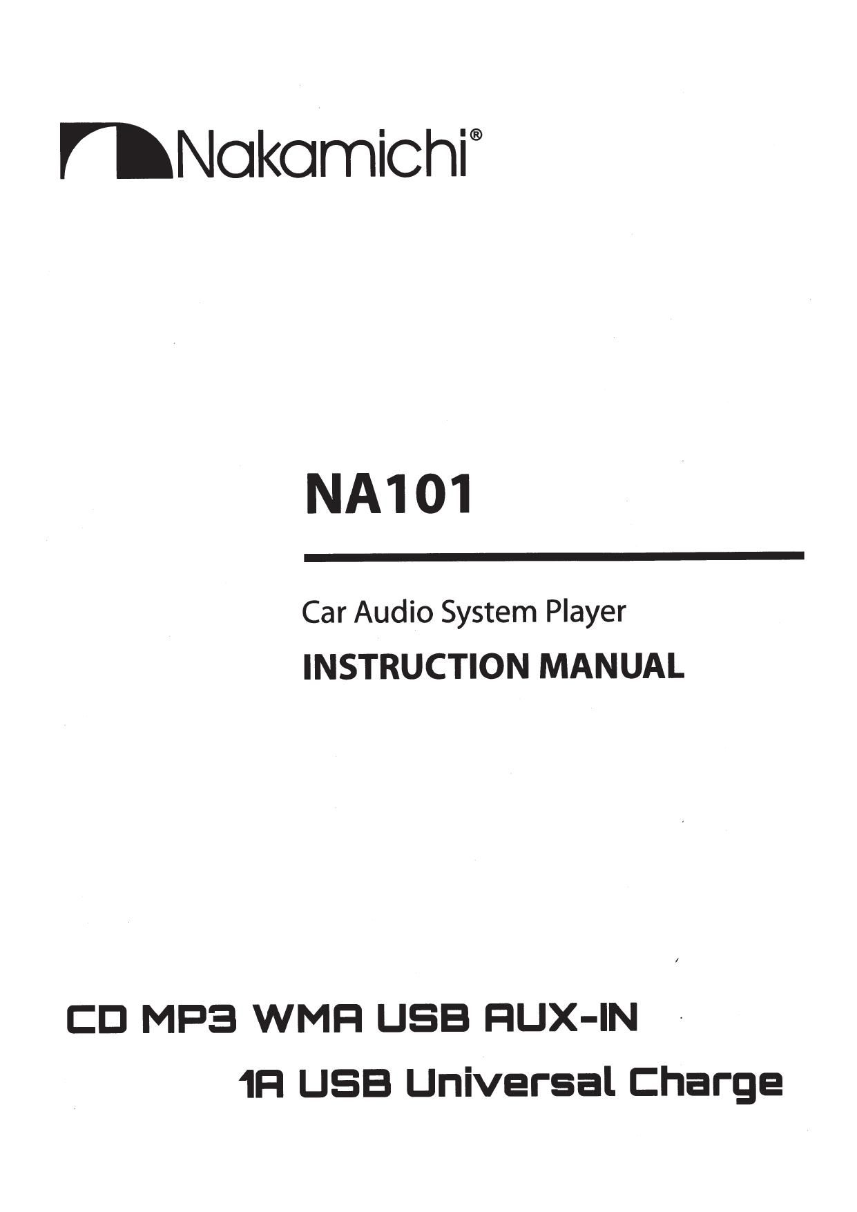 Nakamichi NA 101 Owners Manual