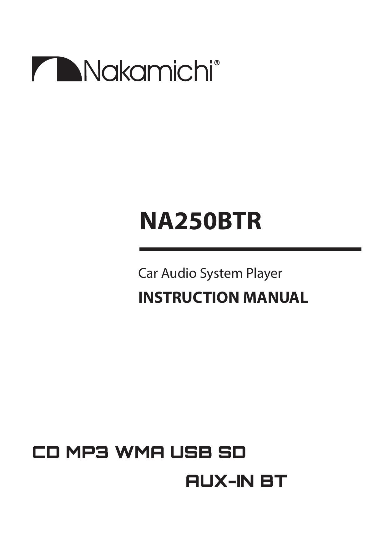 Nakamichi NA 250 BTR Owners Manual