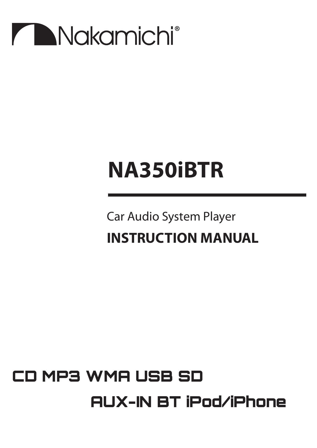 Nakamichi NA 350 IBTR Owners Manual