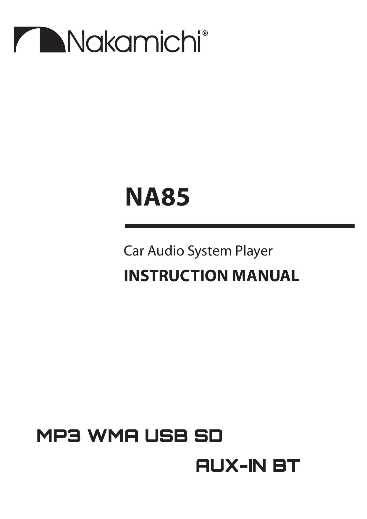 Nakamichi NA 85 Owners Manual
