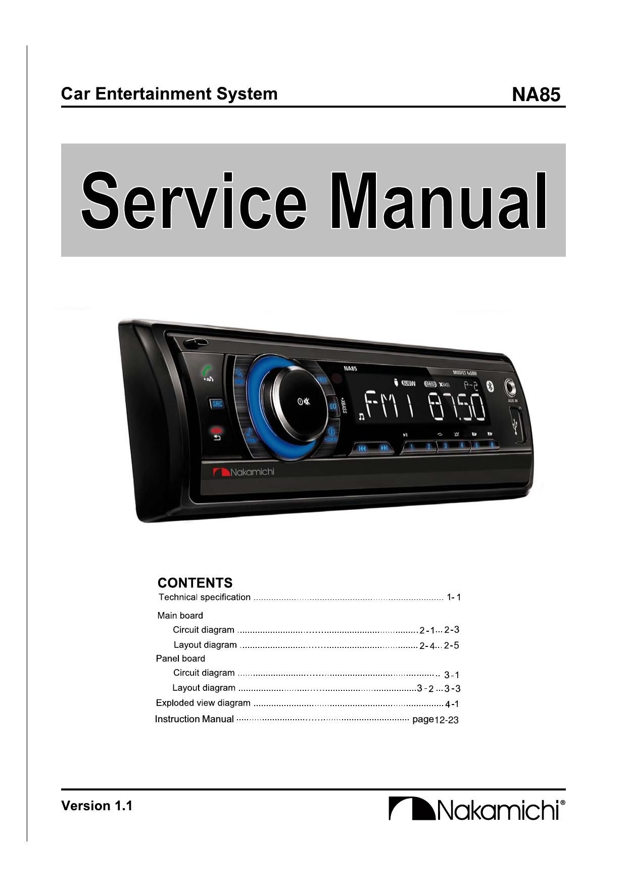 Nakamichi NA 85 Service Manual