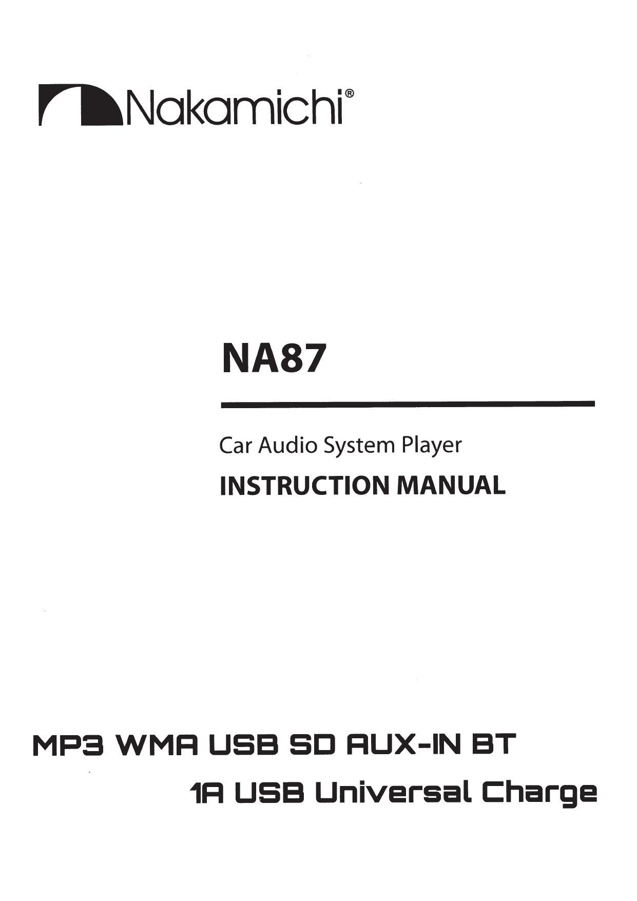 Nakamichi NA 87 Owners Manual