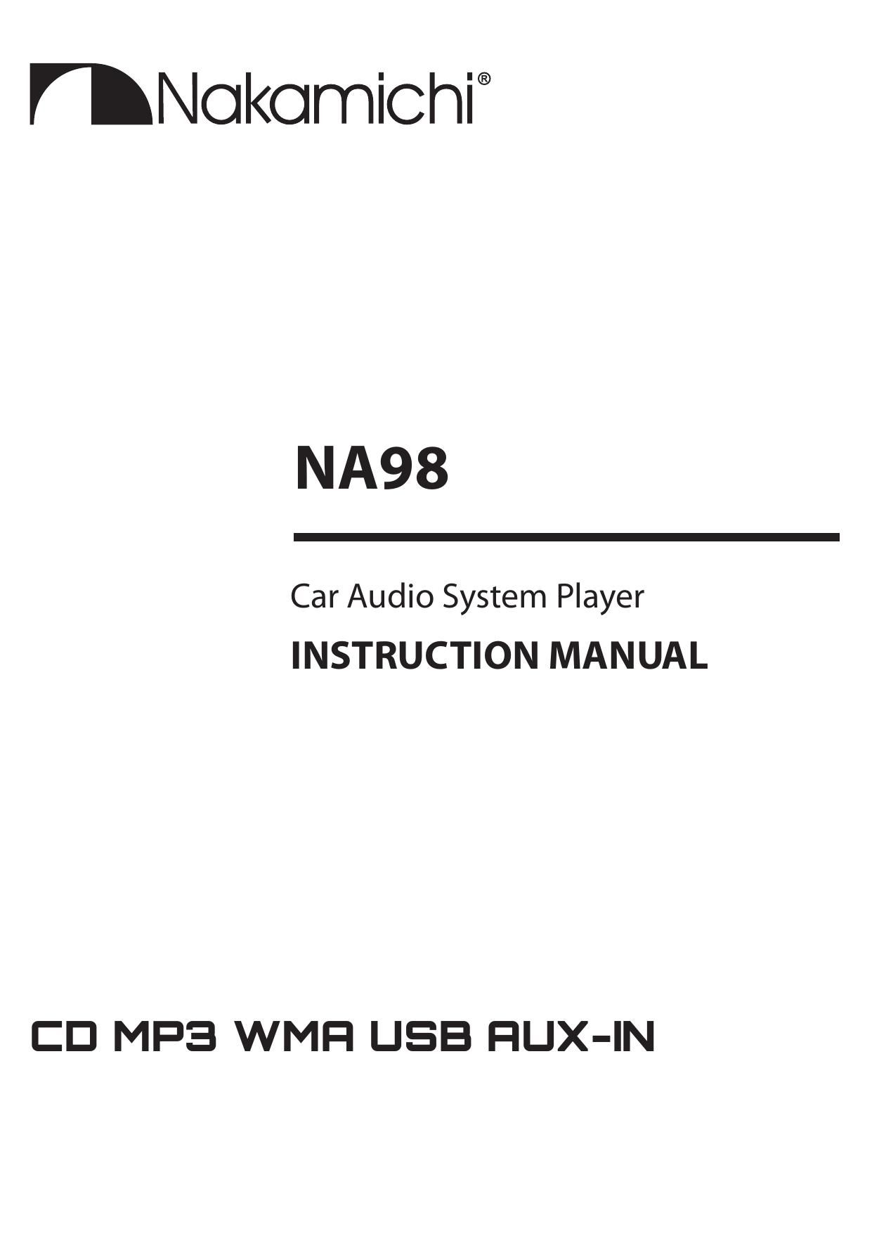 Nakamichi NA 98 Owners Manual