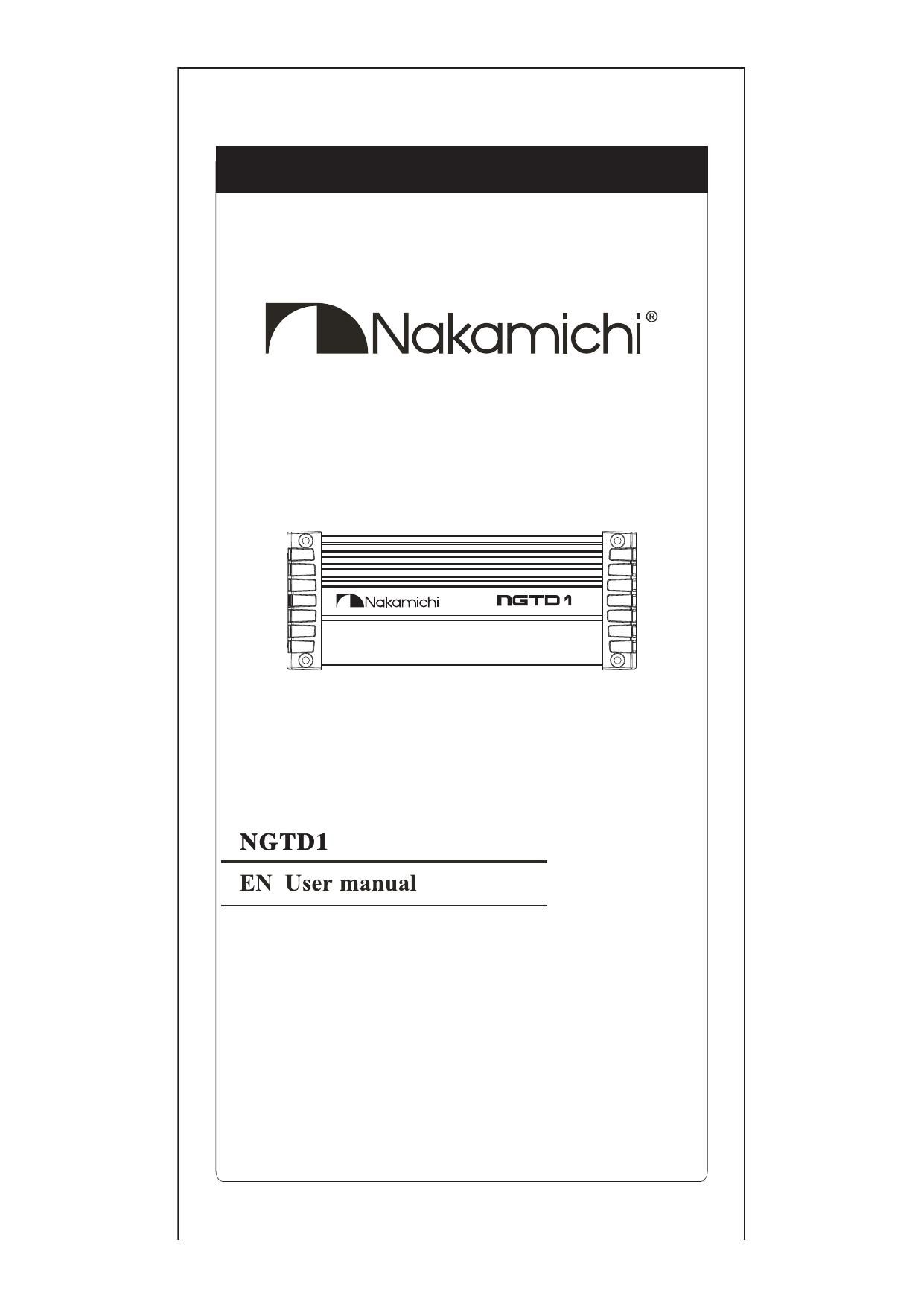 Nakamichi NGTD1 Owners Manual