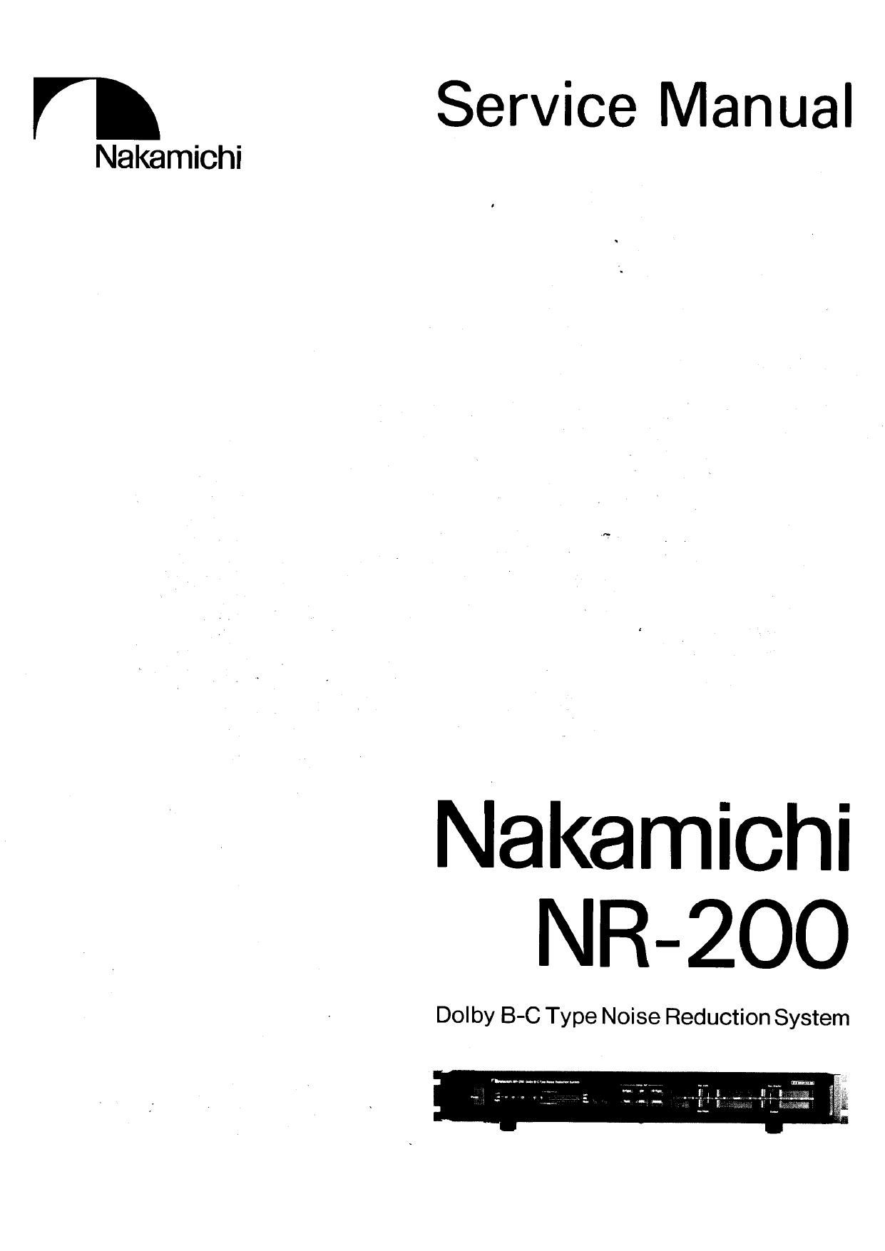 Nakamichi NR 200 Service Manual