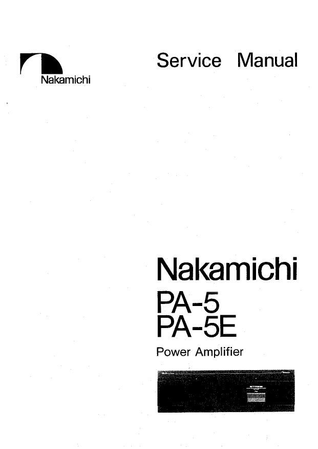 Nakamichi PA 5 E Service Manual