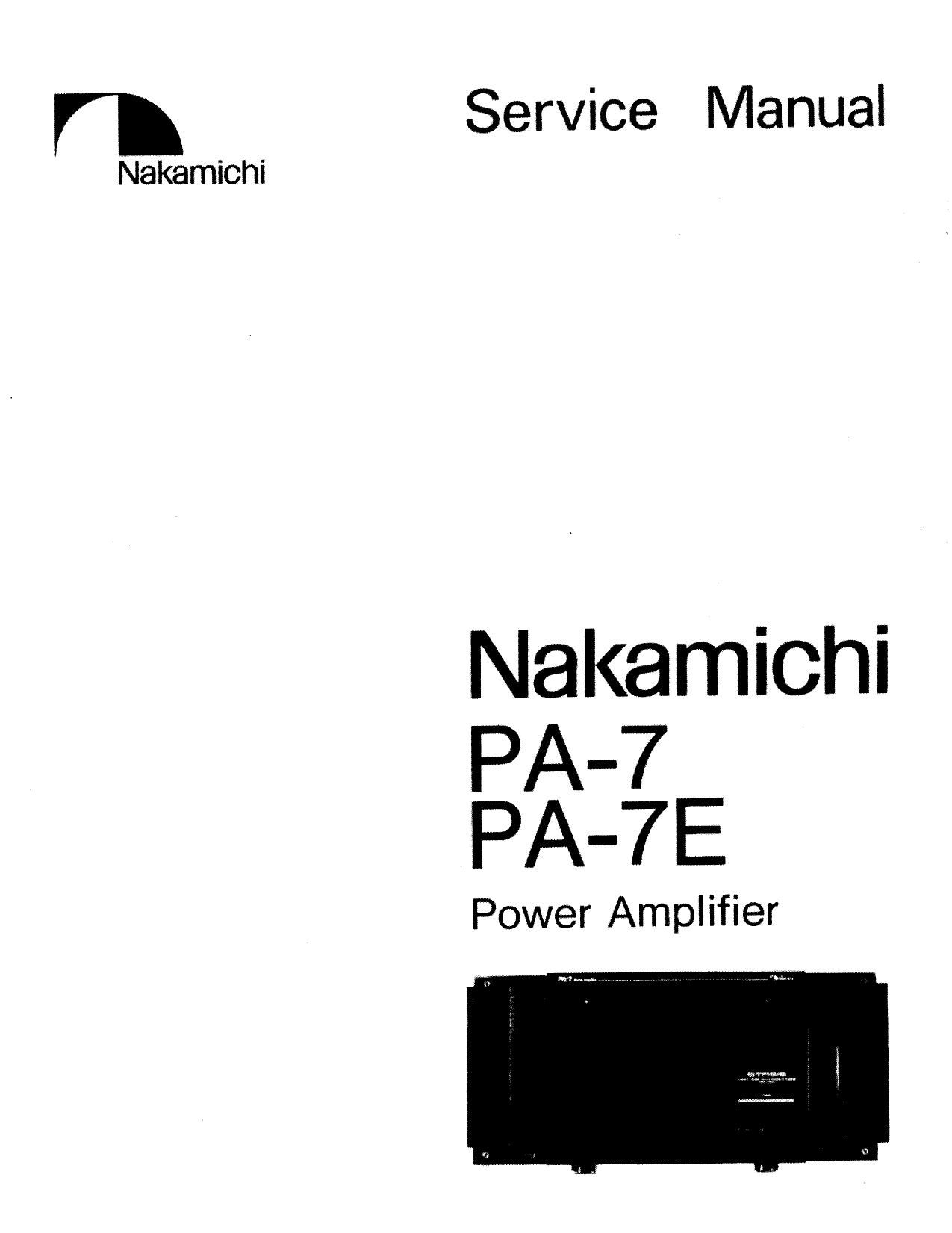 Nakamichi PA 7E Service Manual