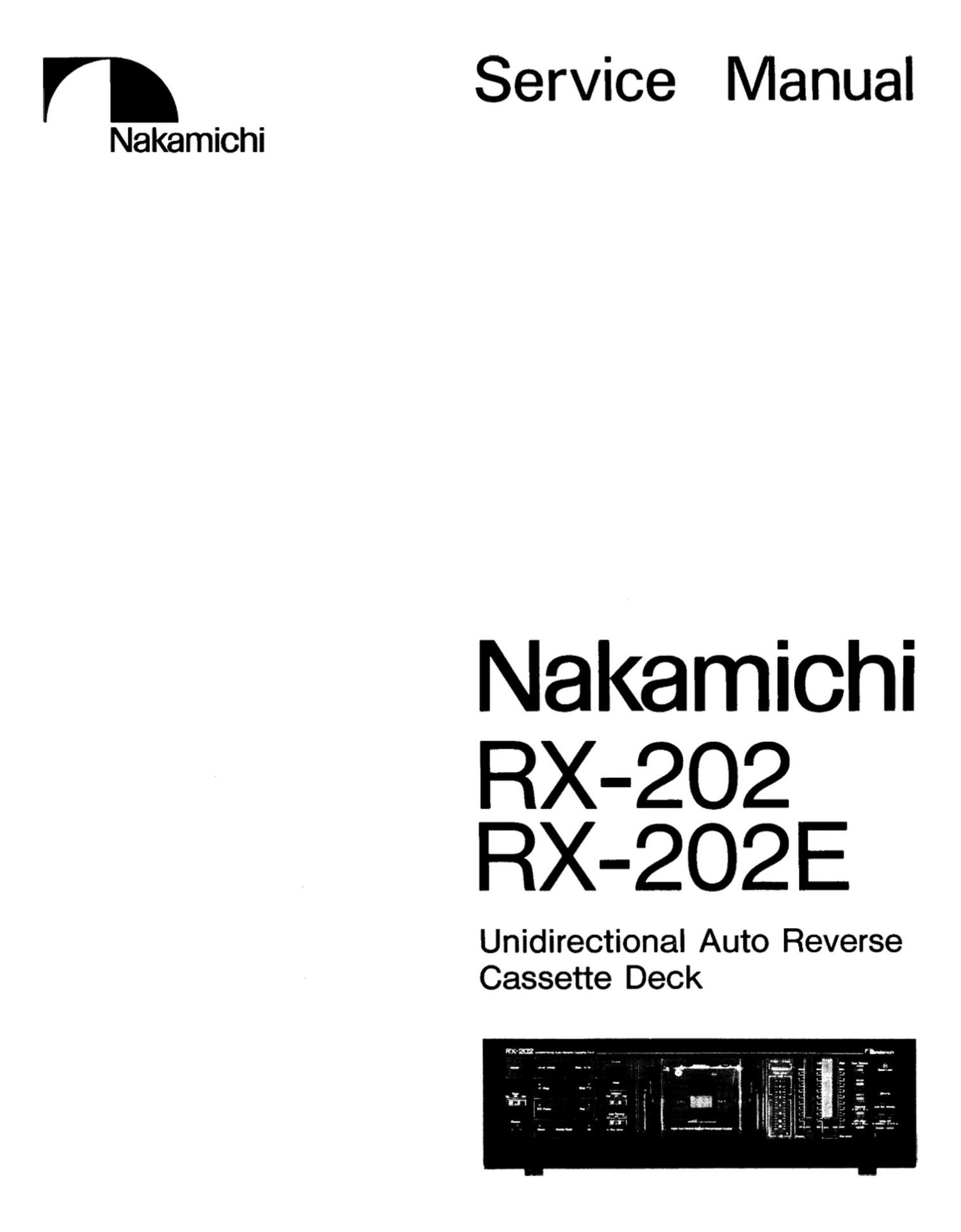Nakamichi RX 202 Service Manual