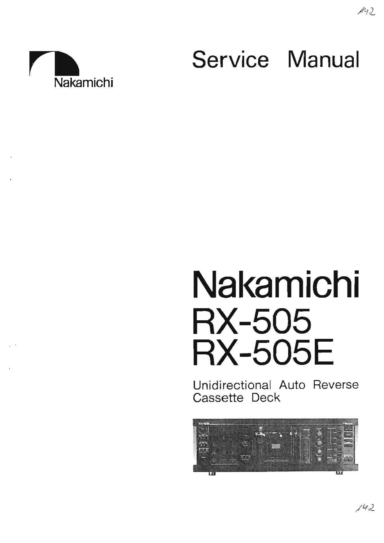 Nakamichi RX 505E Service Manual