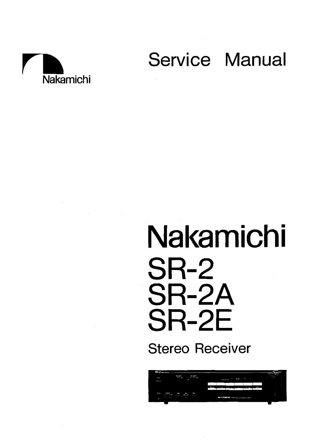 Nakamichi SR 2 E Service Manual