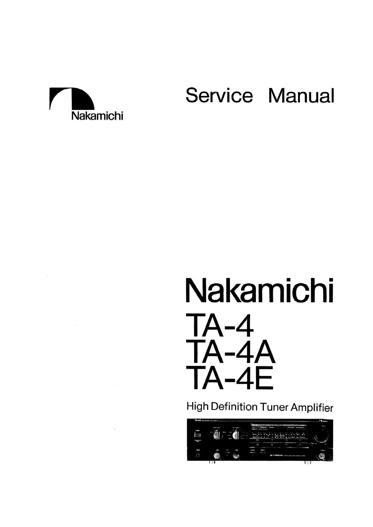 Nakamichi TA 4 A Service Manual