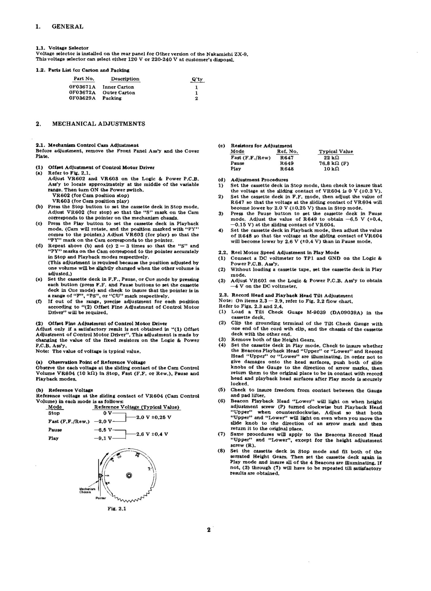 Nakamichi ZX 9 Service Manual