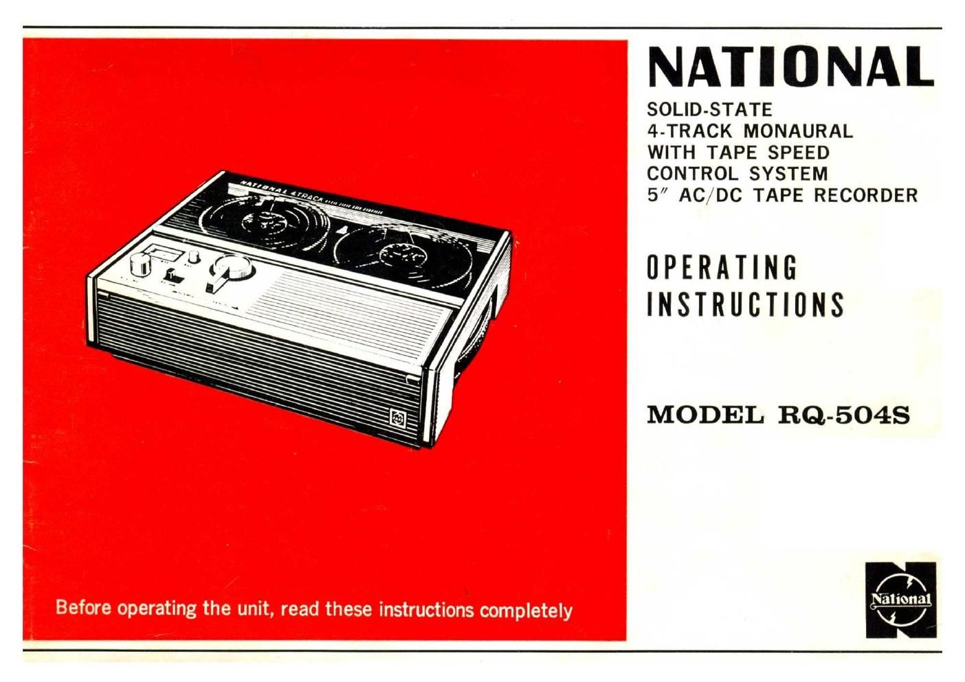 national rq 504s owners manual