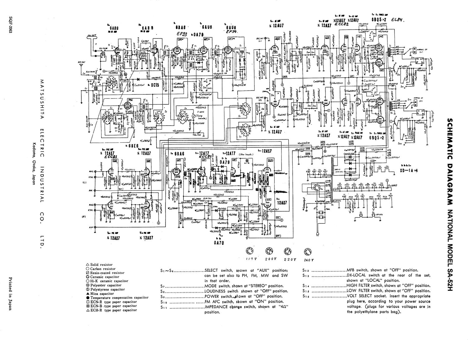 national sa 52h schematic