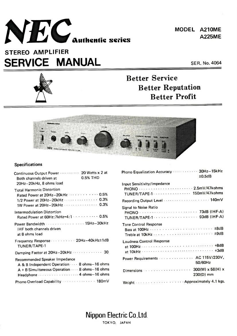 Nec A 210 ME A 225 ME Service Manual