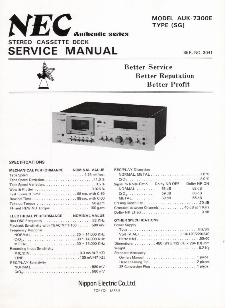 Nec AUK 7300 E Service Manual