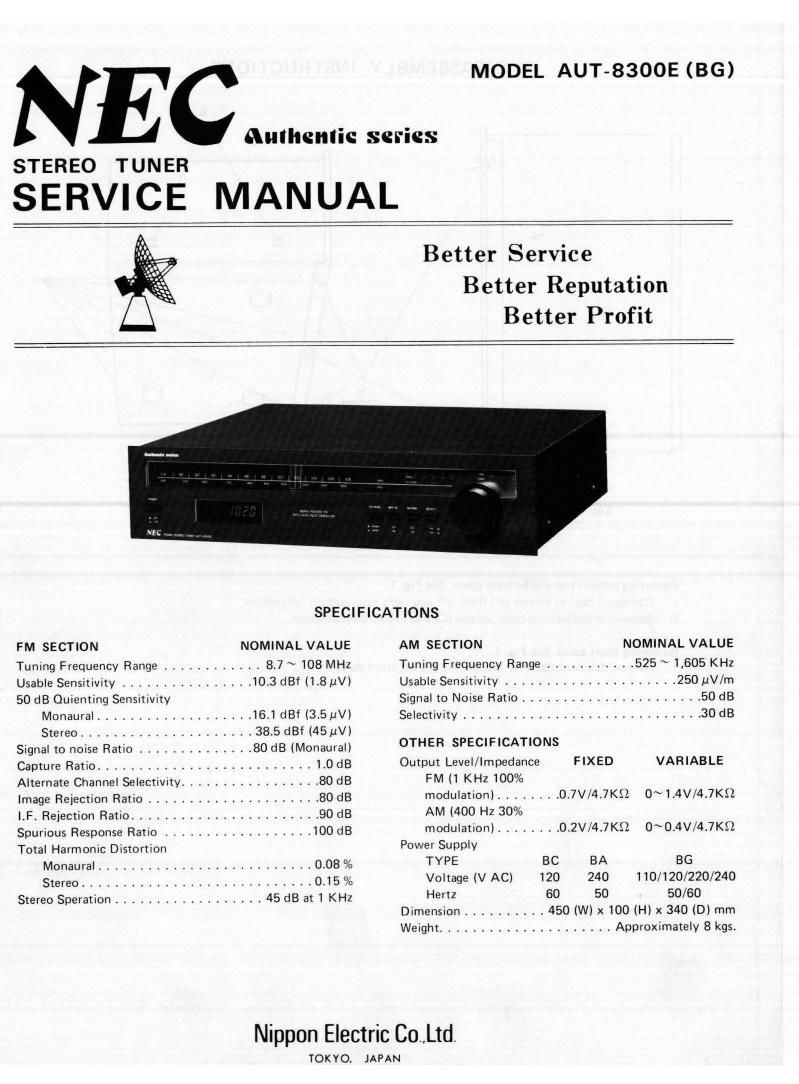 Nec AUT 8300E Service Manual