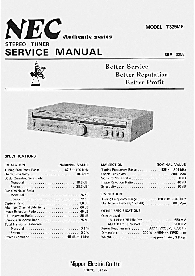 Nec T 325 ME Service Manual