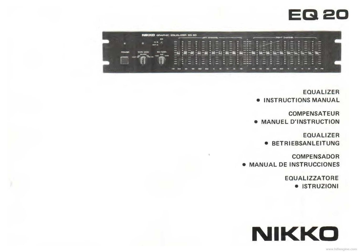 Nikko EQ 20 Owners Manual