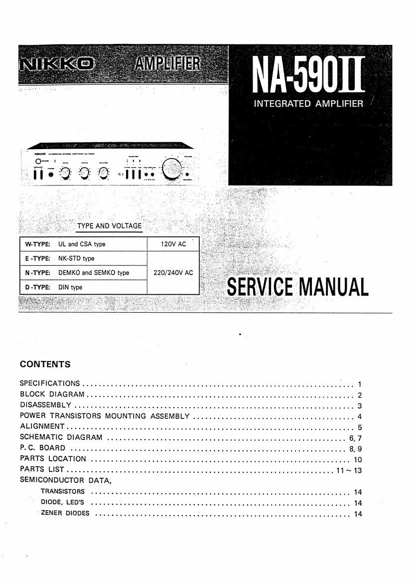 Nikko NA 590 Mk2 Service Manual