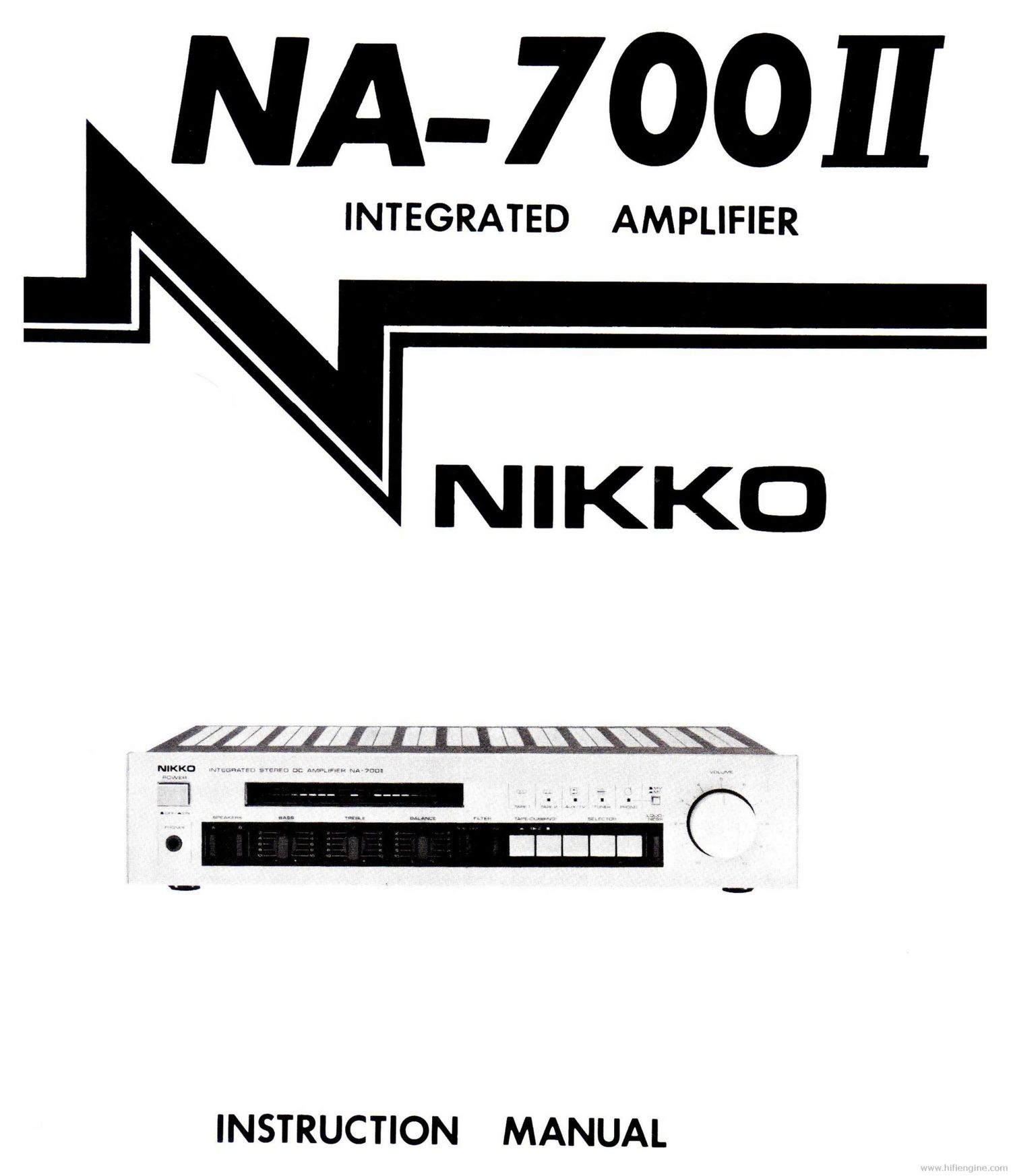 Nikko NA 700 Mk2 Owners Manual
