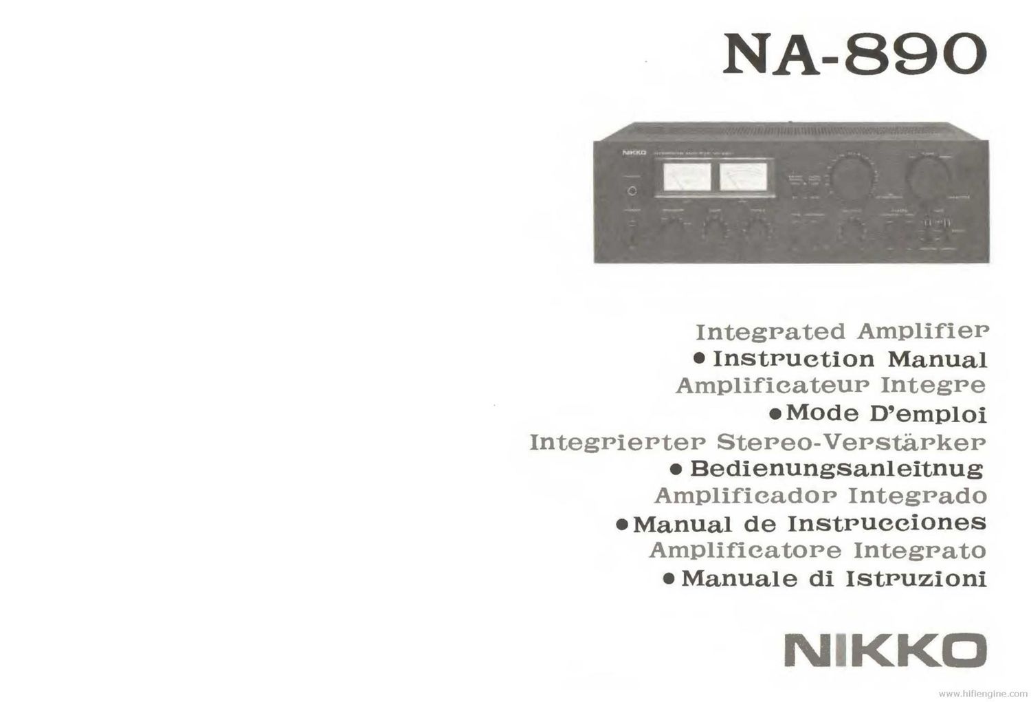 Nikko NA 890 Owners Manual
