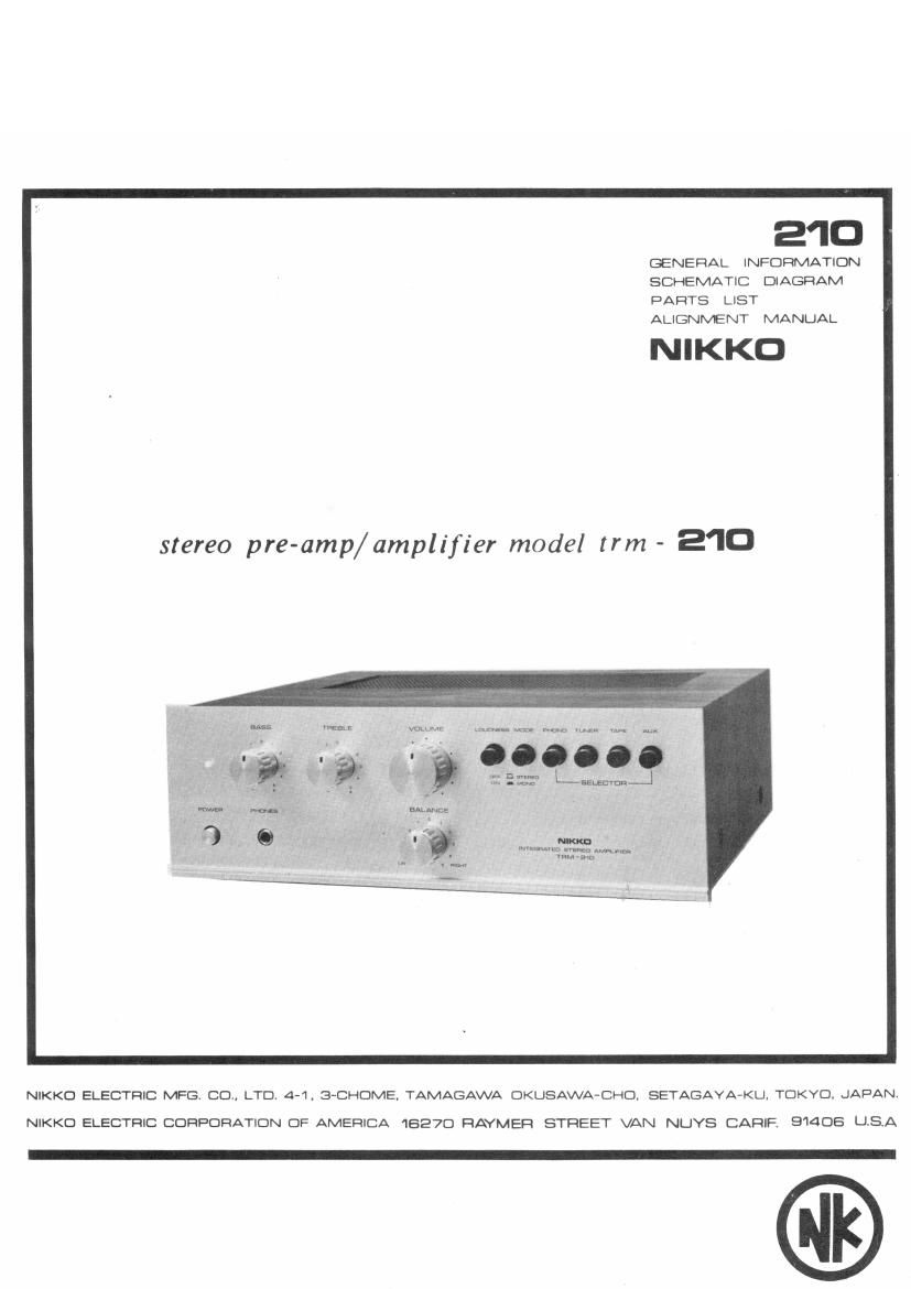 Nikko trm 210 int sm