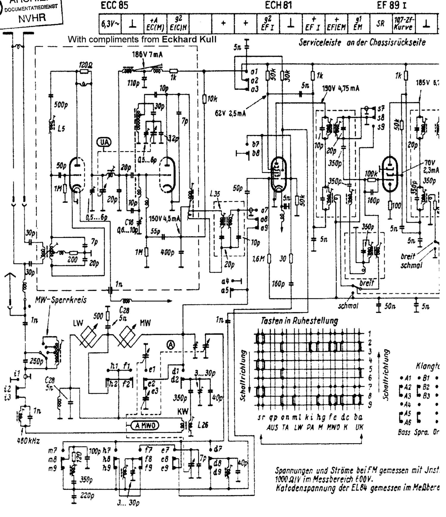 Nordmende Arabella 56 Schematic