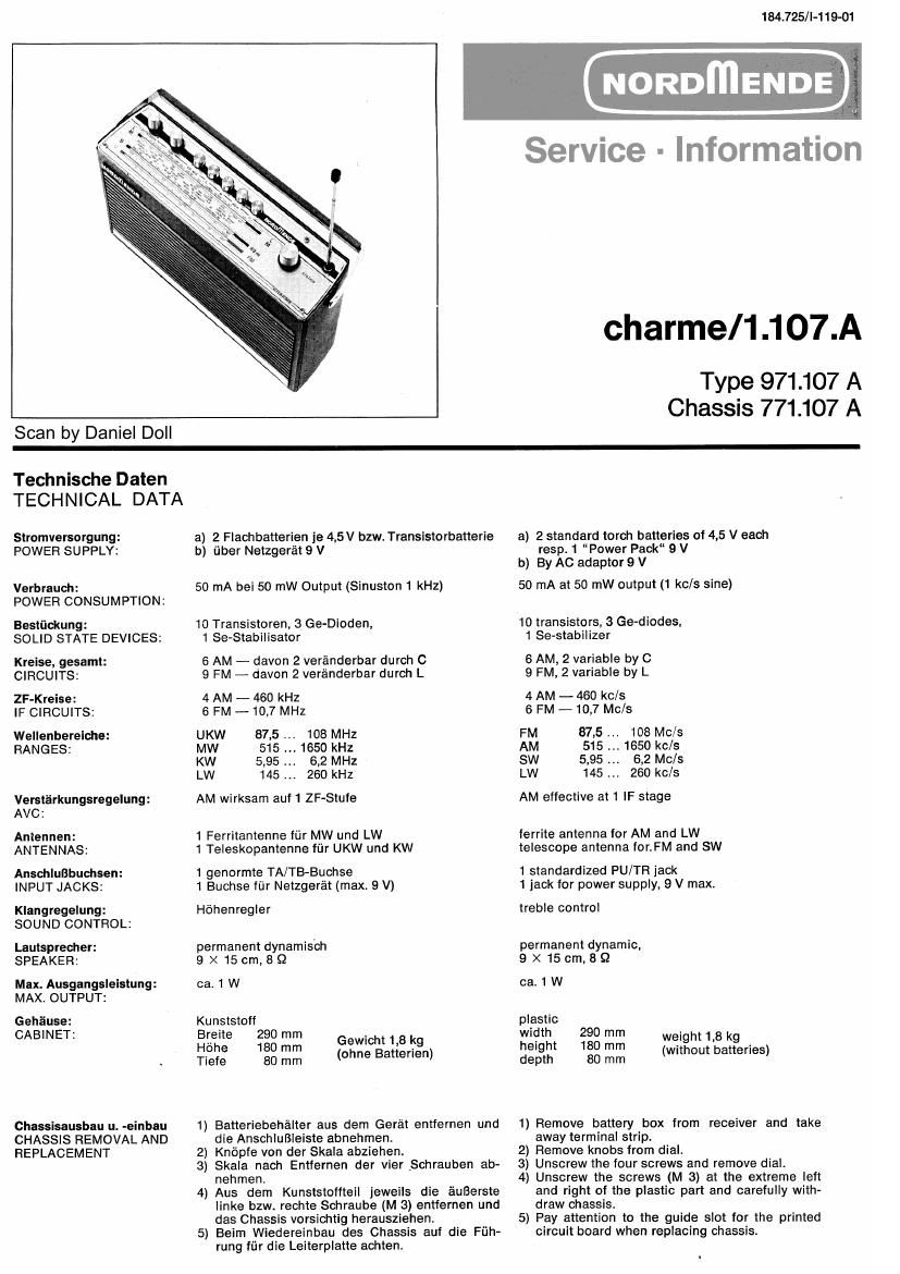 Nordmende Charme 1.107.A Schematic