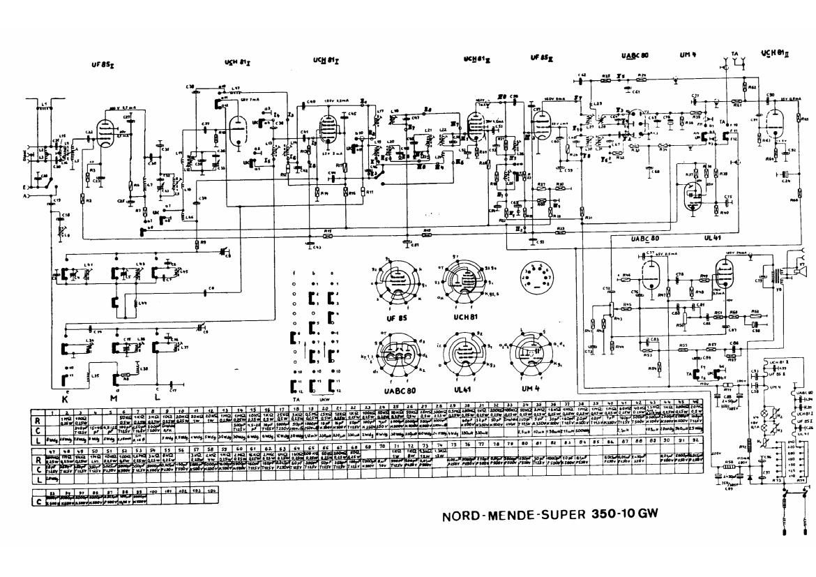 Nordmende Super 350 10 GW Schematic