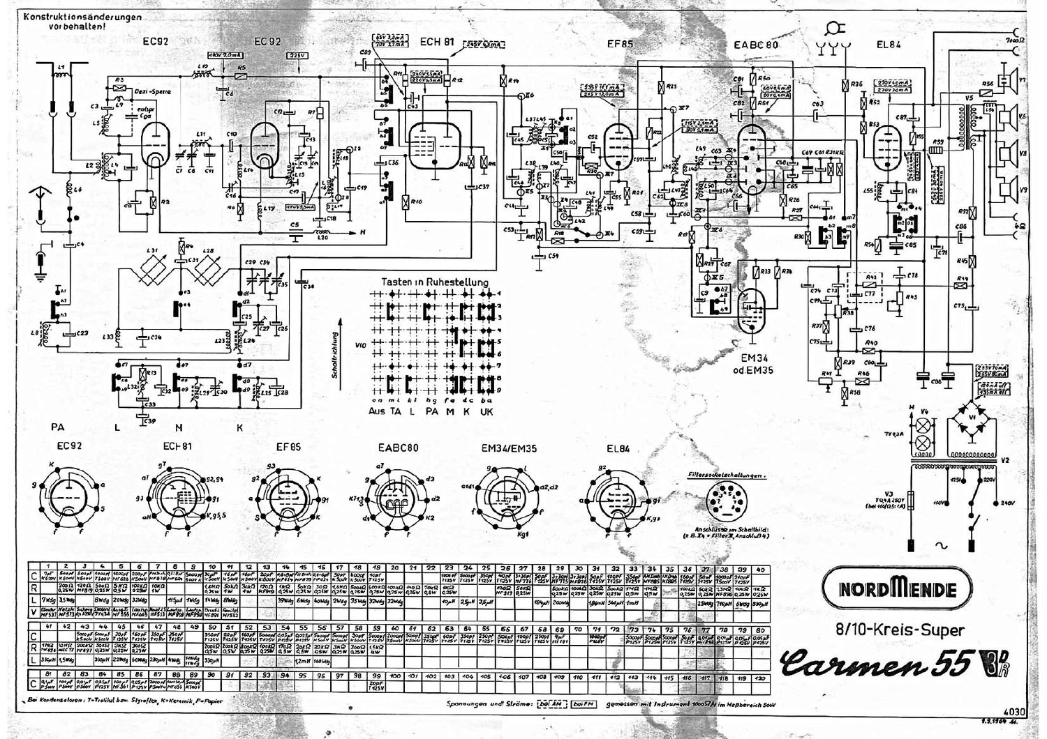 Nordmende Carmen 55 Schematic