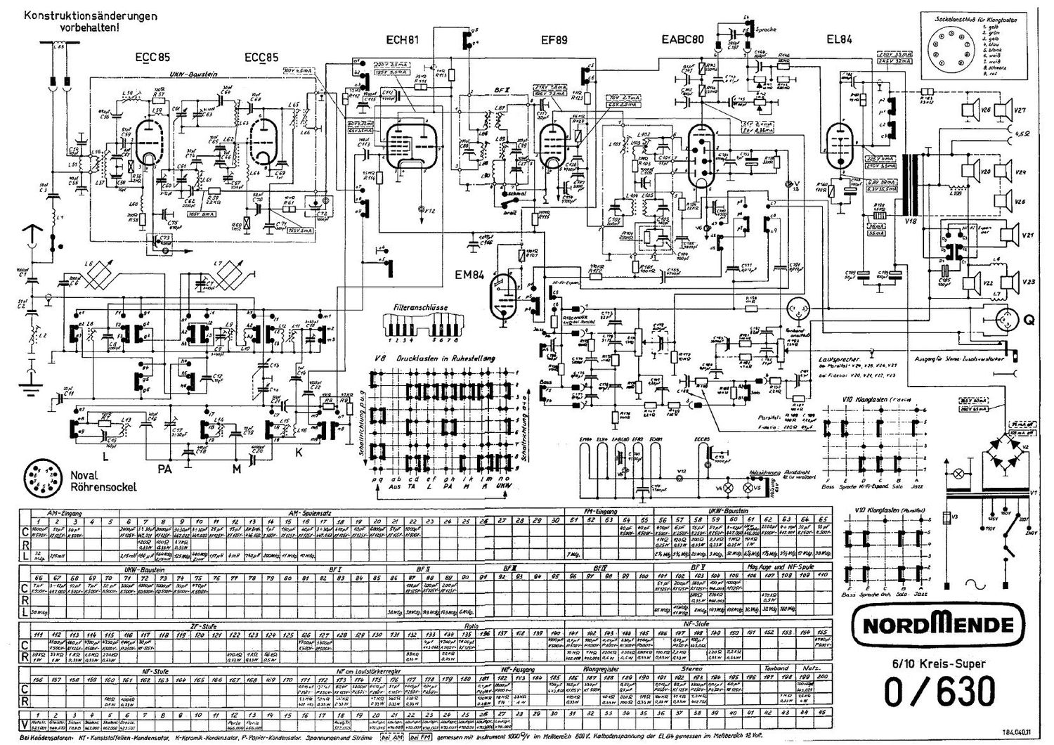 Nordmende Carmen 60 Schematic