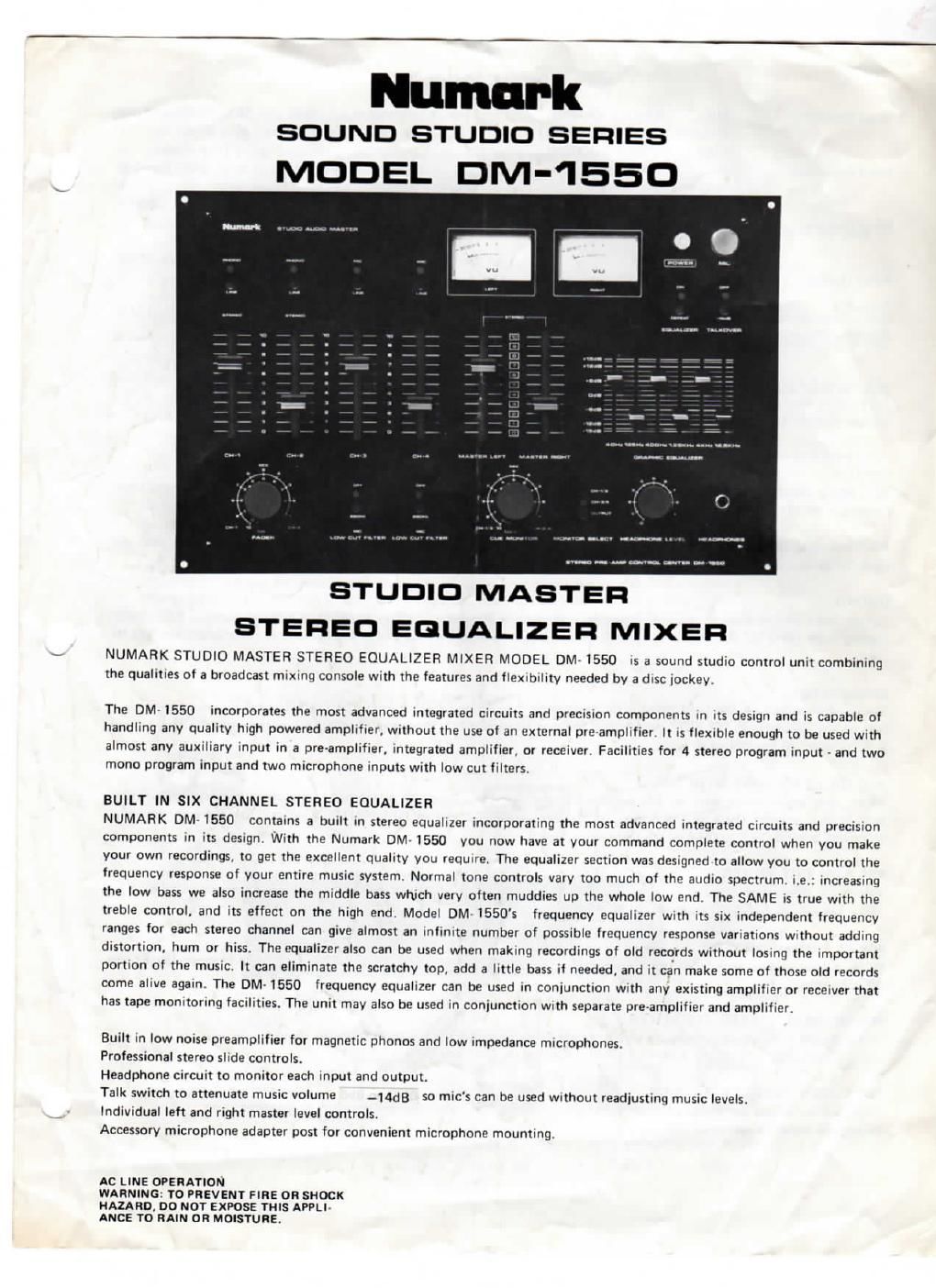 numark dm 1550 om