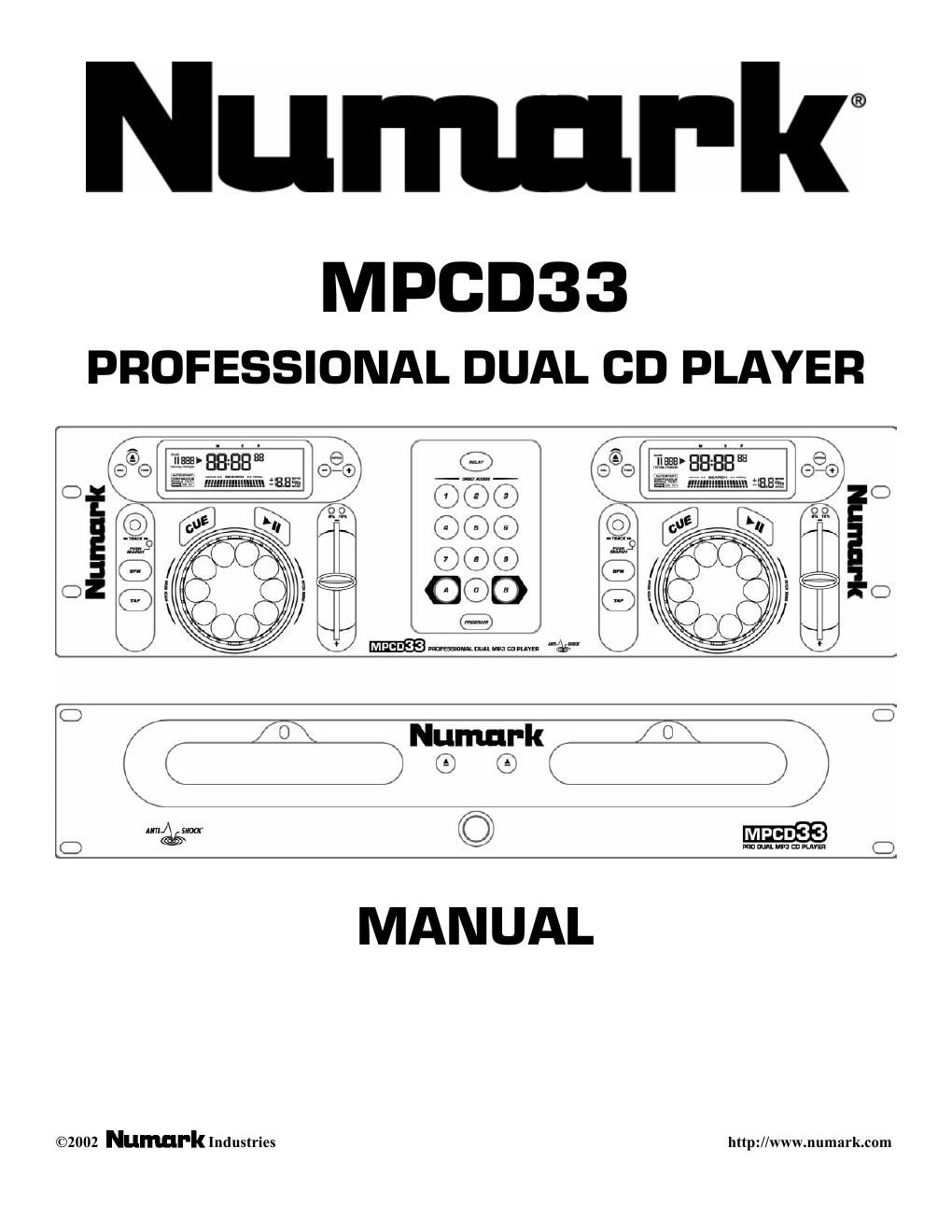numark mpcd 33 owners manual
