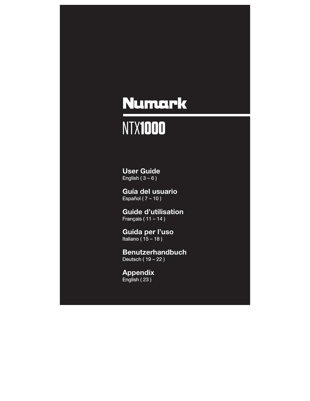 numark ntx 1000 user guide en de fr es it