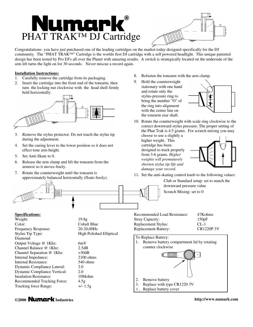 numark phat track owners manual