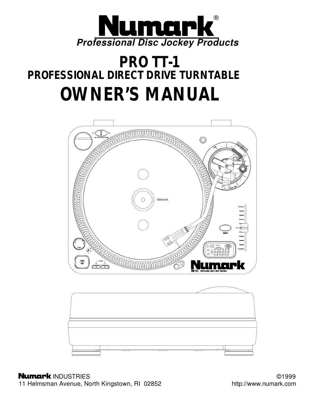 numark pro tt 1 owners manual