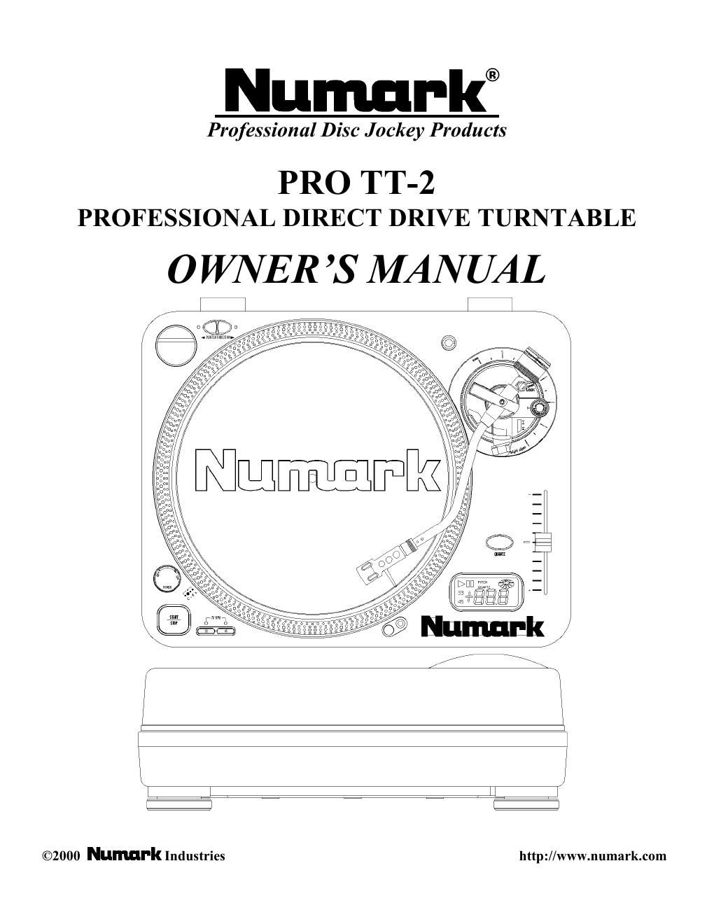 numark pro tt 2 owners manual