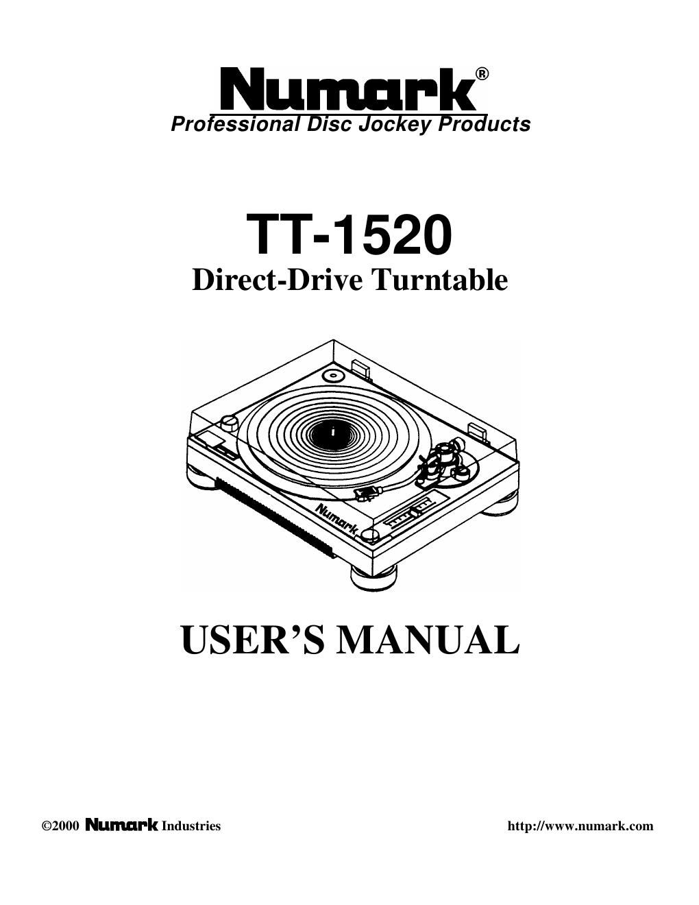 numark tt 1520 owners manual