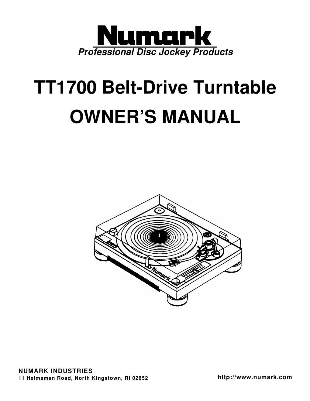 numark tt 1700 owners manual