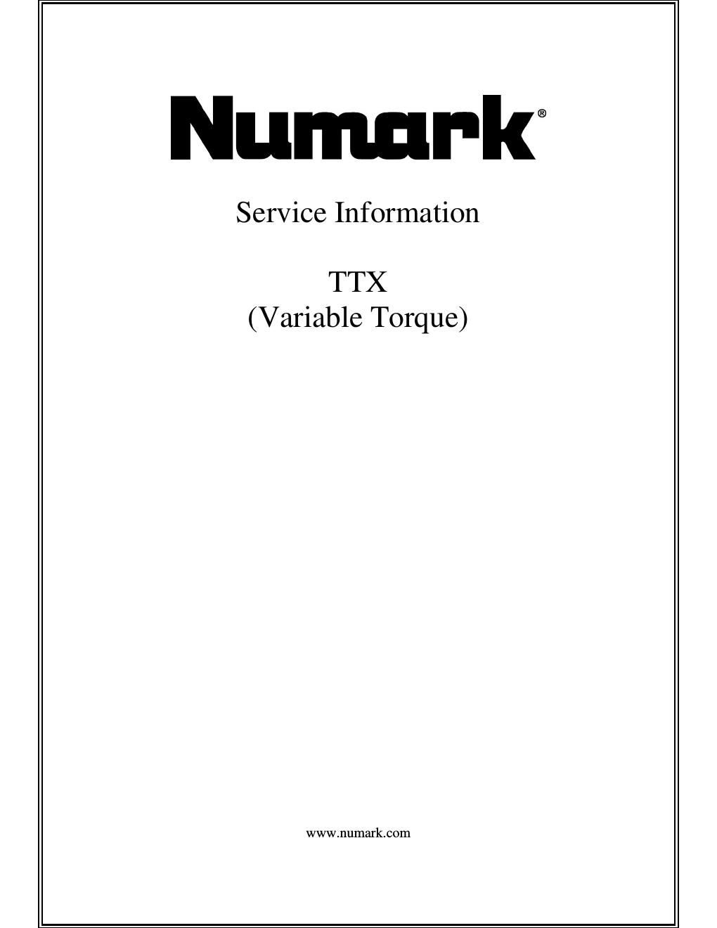 numark ttx service manual