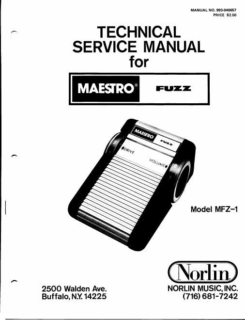norlin maestro fuzz service manual