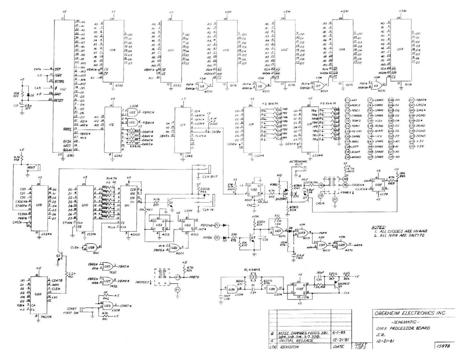 oberheim dmx schematics